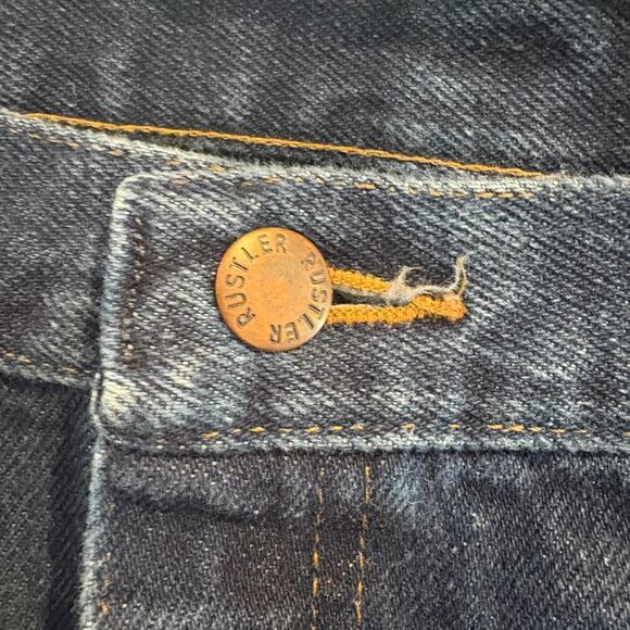 Rustler Jeans Mens 38x29 Blue Denim Straight Leg Relaxed Fit Classic 87619PW - Picture 4 of 12